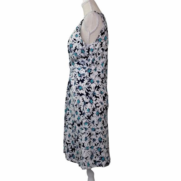 Papillon Womens M Daisy Print Knot Front Dress in Navy Daisy NEW - Picture 3 of 11
